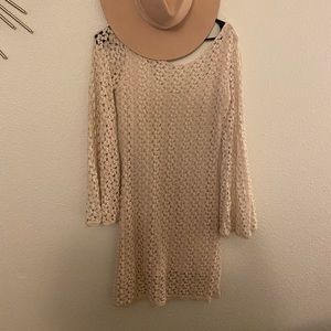 Free people crochet bell sleeve mini dress